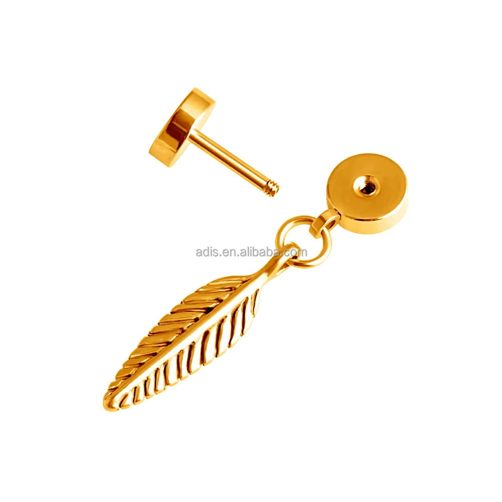 Hot Selling Stainless Steel Ear Plug With Chain Crucifix Body Jewelry Piercing Ear Tunnel For Men Women