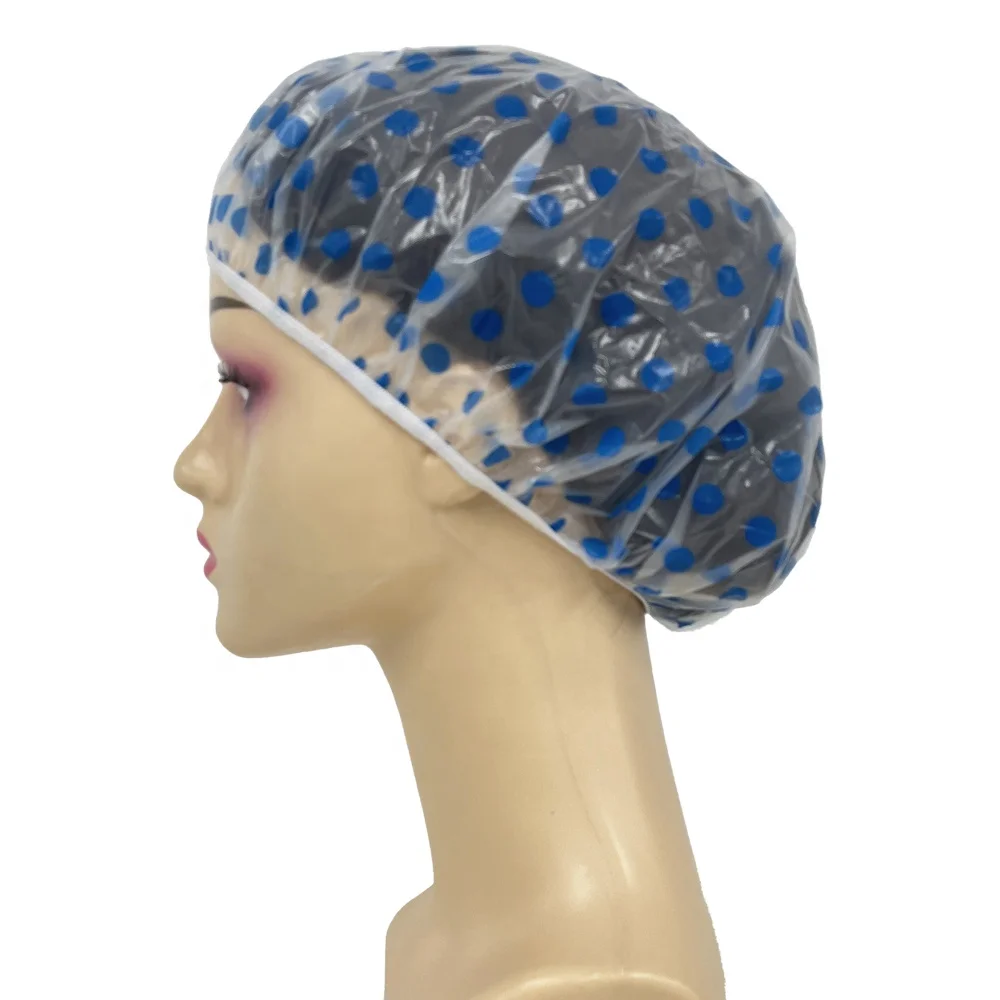 Waterproof Shower Cap Bath Hair Cover Elastic Bath Hat Bathing Cap For Women Bathroom Reusable Shower Hat