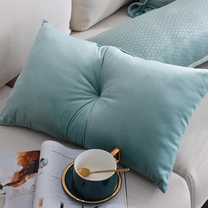 Nordic Cushion Cover With Filling Luxury Throw Velvet lumber Striped Pillow Case for Sofa Bed