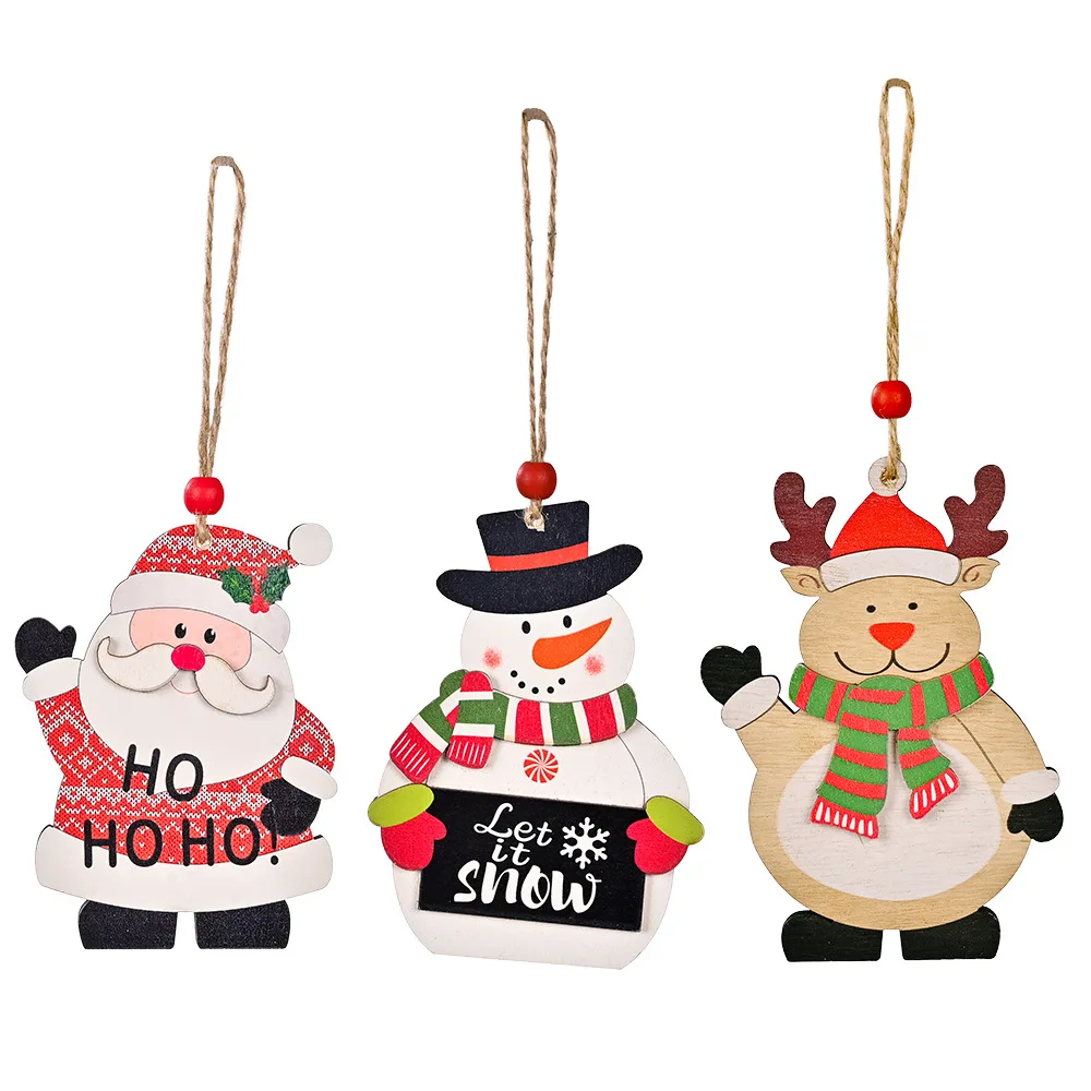 Wooden Christmas Pendant Decoration Festival Wooden Ornament