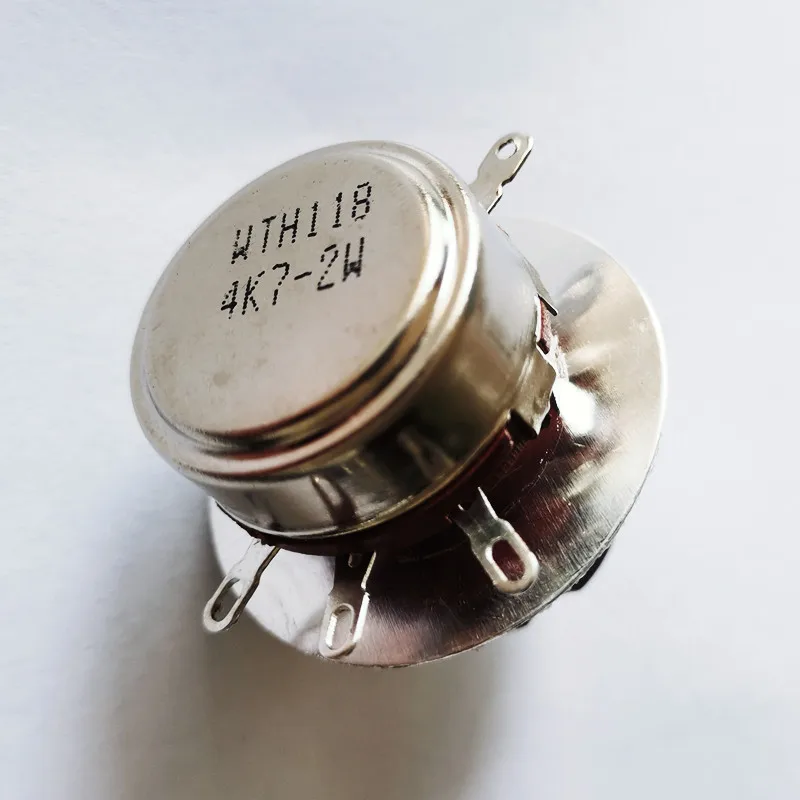 Однооборотный потенциометр WTH118 4K7-2w с металлическим валом из углеродной пленки