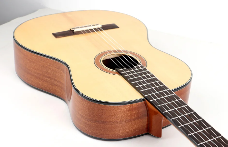 Guangzhou Huayi Oriental cherry handmade classical guitar factory direct solid spruce top from China