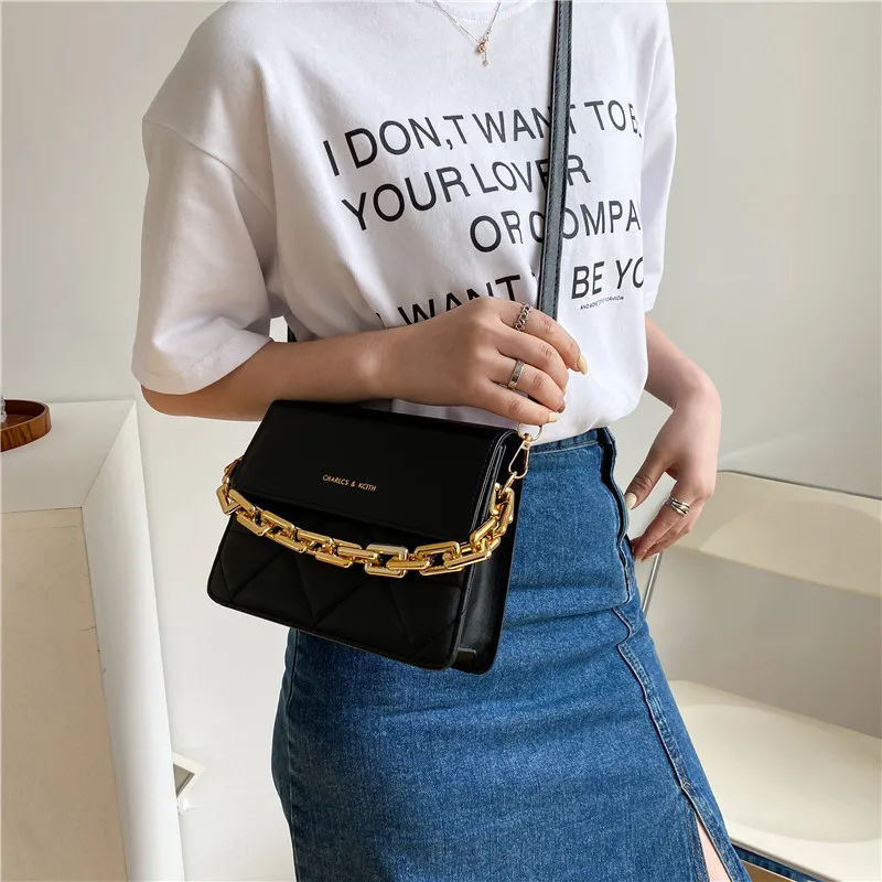 Fashion Women Leather Handbags Rhombus Shoulder Bag Chain Messenger Bag Small Square Bag