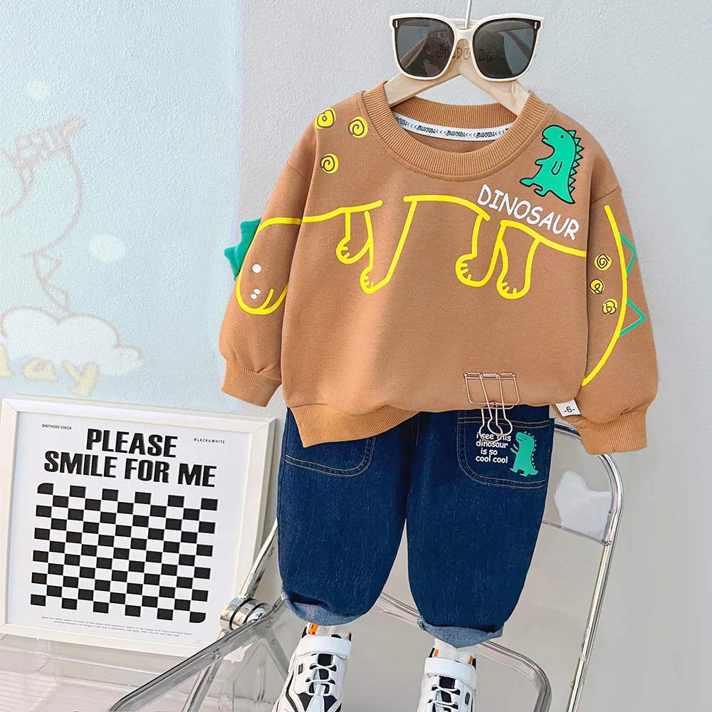 TZ1024 Wholesale Fashion Children Autumn Clothes Long Sleeved Clothes for Kids Boys Girls Spring Cotton Fashionable Clothes