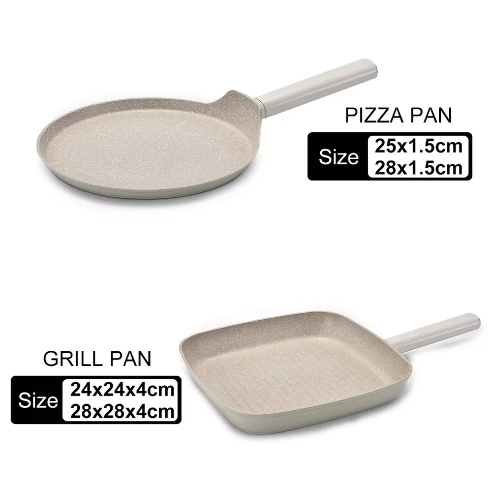 Customized Aluminum pizza Pan nonstick coating perforated crepe fry pan 24cm 26cm 28cm