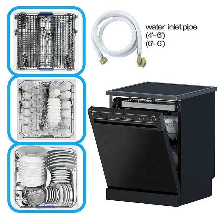 Safe and ergonomic fully automatic household dishwasher with led display clean dishwasher