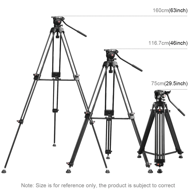  Factory Wholesale PULUZ Professional Heavy Duty Video Camcorder Aluminum Alloy