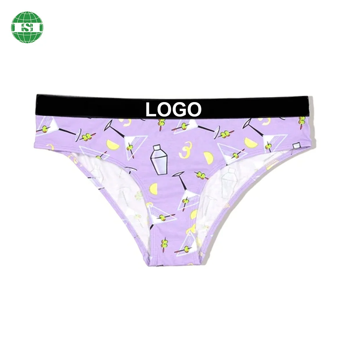 Customize your own brand underwear women thong panties graphic print with your own design