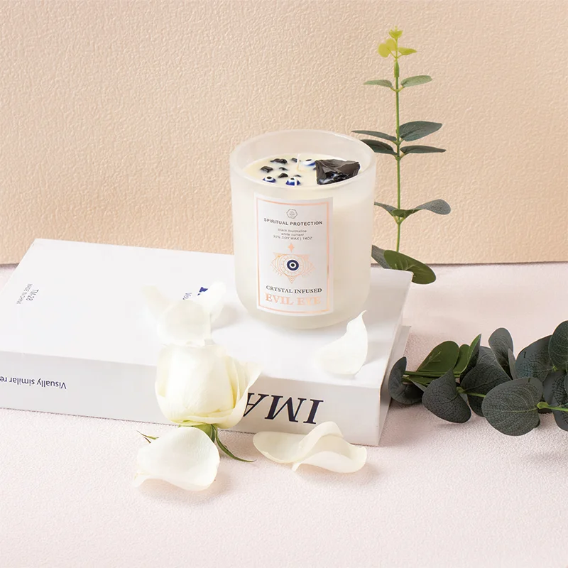 customised geo cut glass candle jar luxury Gift box soy wax  tealight colorful crystal candle holder