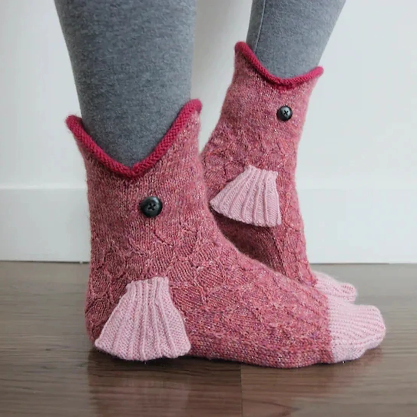 Christmas Knitted Crocodile Socks Shark Chameleon Socks Cartoon Cute Animal happy Funny Socks