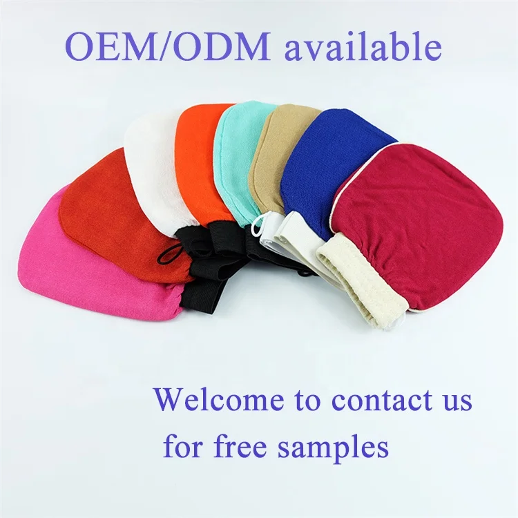 Customized Exfoliating Scrubber Tan Removal Mitt Moroccan Exfoliating Glove Body Scrub Glove Kessa Hammam Exfoliating Mitt