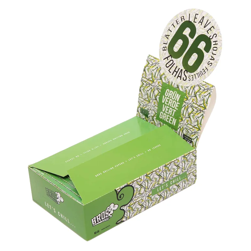 
Smoking Rolling Paper Bros 66 leaves roll paper custom design natural gum king size rice paper 