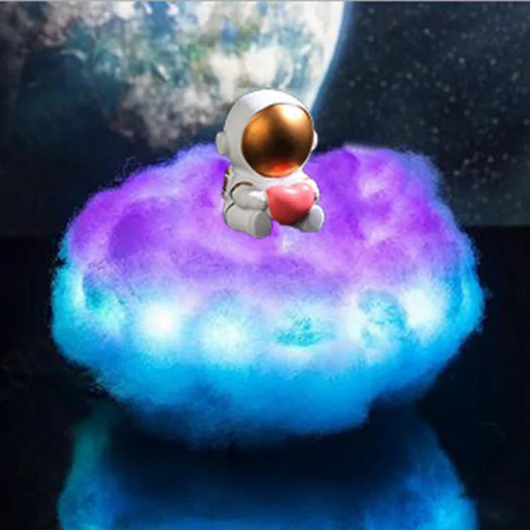 Rainbow Effect LED Clouds astronaut Lamp remote control night light USB bedside light