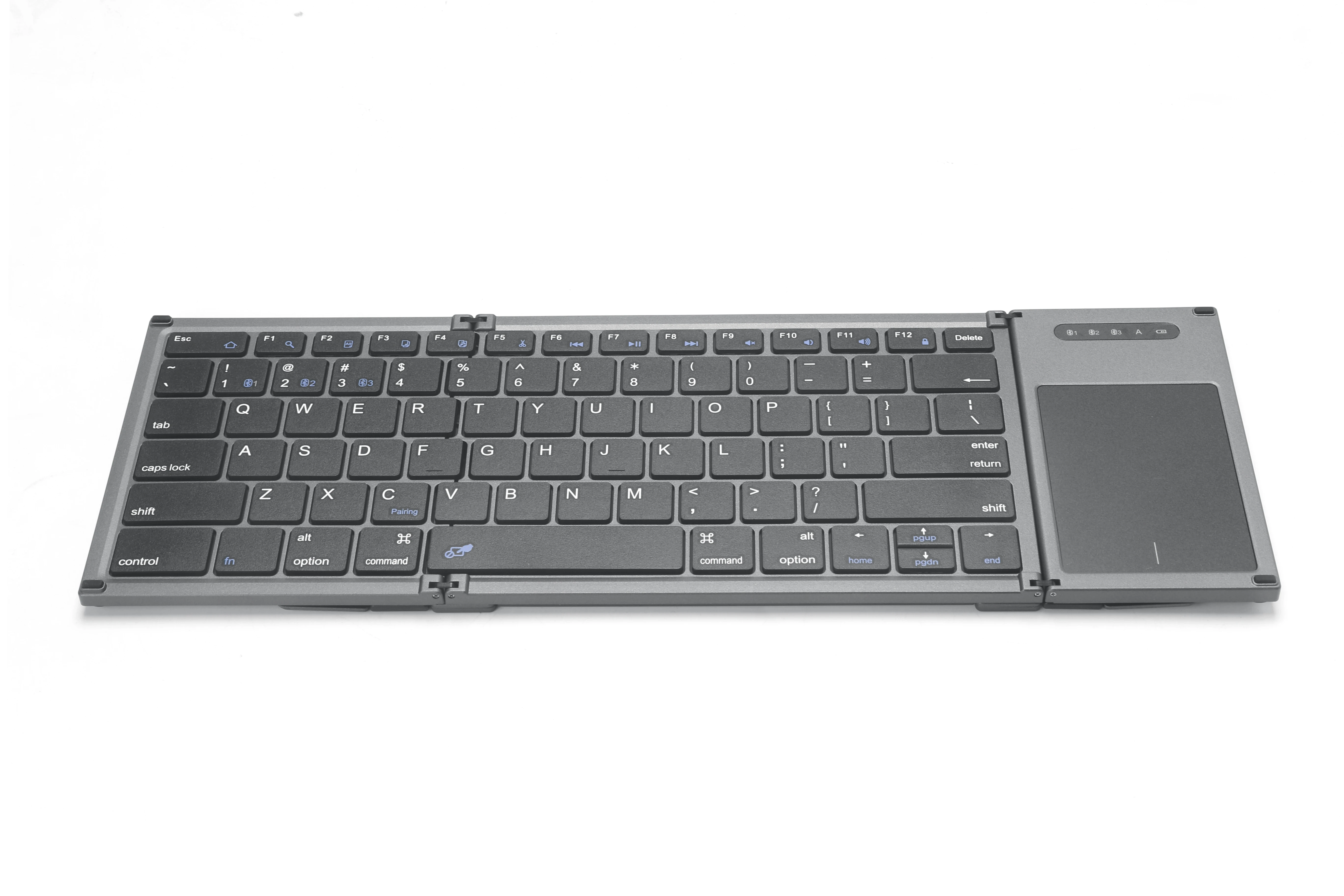 Foldable Bluetooth Keyboard Pocket Size Portable Mini BT Wireless Keyboard with Touch pad for Android, Windows, PC,