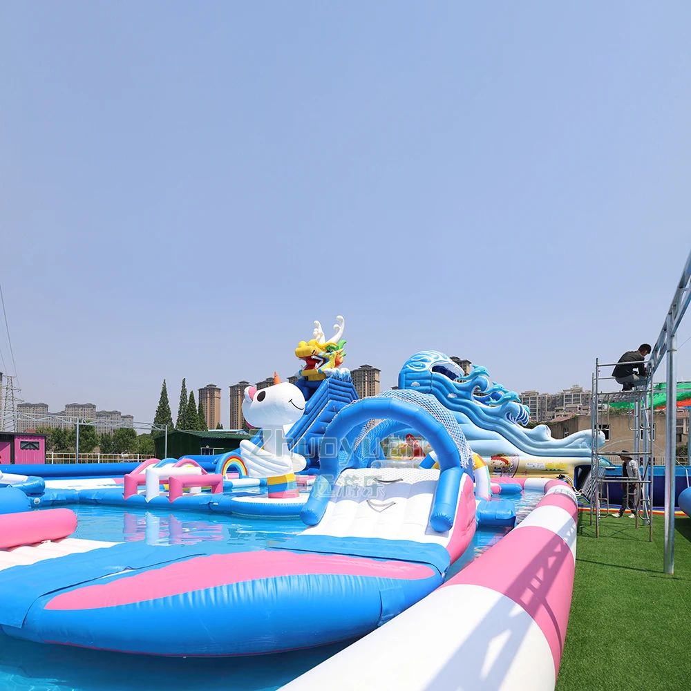 Outdoor Amazing Large Inflatable Water Park Adult Playing Games Inflatable Floating Obstacle Course