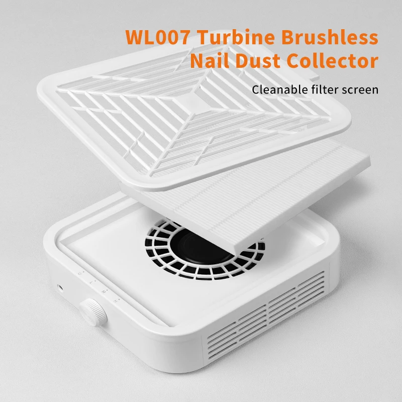 High Suction Power 120w Strong Power Electric Nail Vacuum Cleaner Dust Collector for Salon Manicure Desk with Reusable Filter