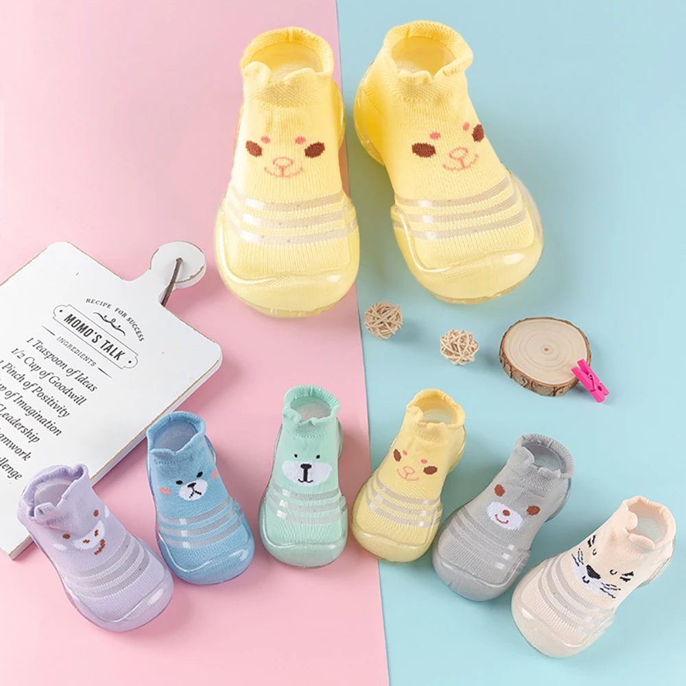 Hot sale summer baby transparent soft rubber sole footwear infant toddler footwear breathable non-slip indoor floor socks shoes