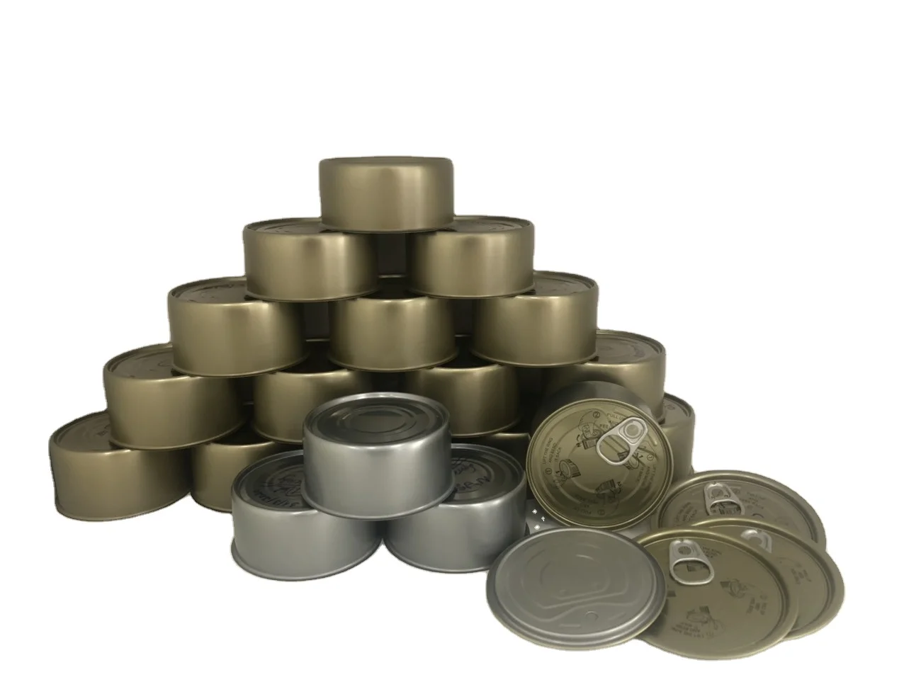 Premium Quality round Tin Metal Canned Tuna Bulk Food Export from Vietnam with Lid and Custom Logo Printing
