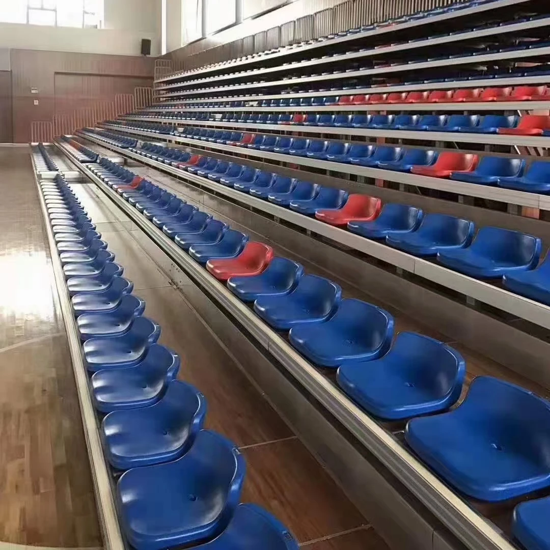 Sports Basketball Seat Retractable Indoor Stadium Stand Bleachers With Foldable Seat