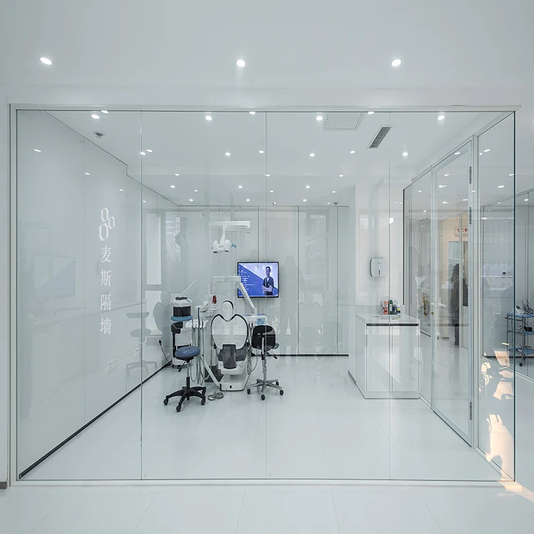 Customized Panoramic Partition Full Height Indoor Frameless Glass Wall