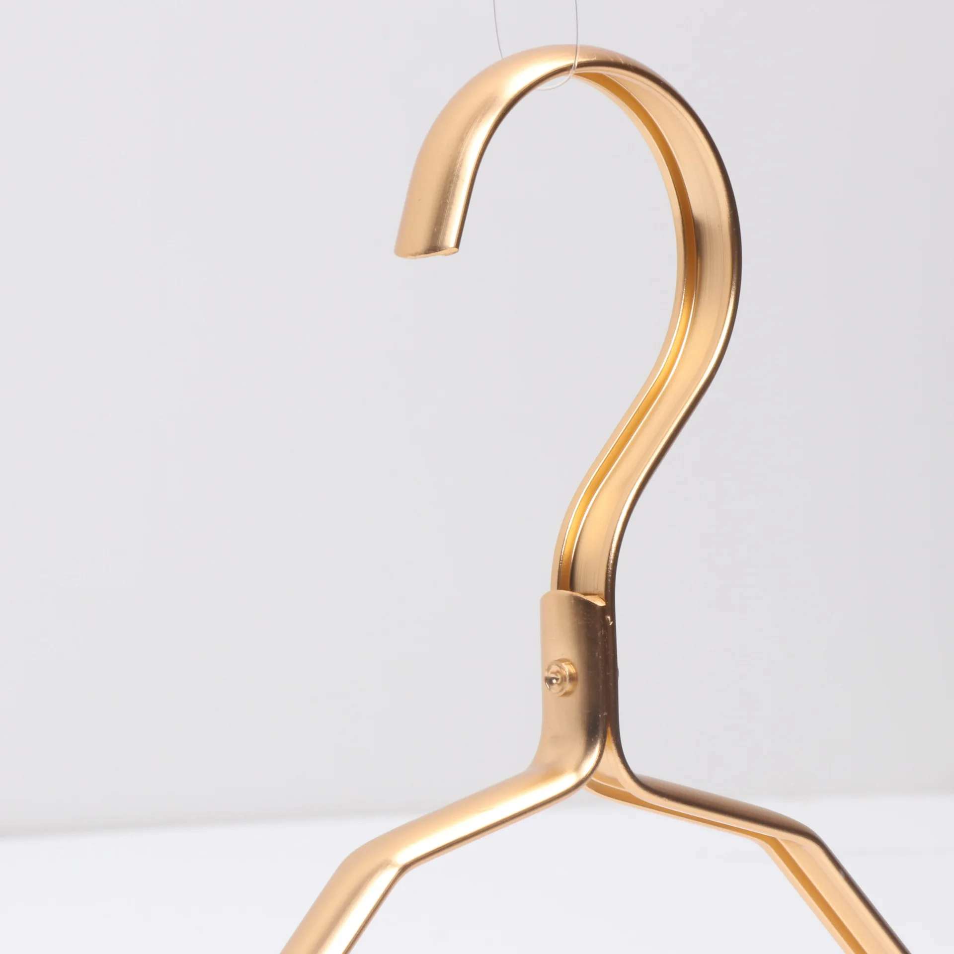 Premium Matte Gold Aluminum Coat Hanger Smooth Durable Metal for Shirt Dress Jacket Pant Slacks Light Sturdy Rack for Bathroom