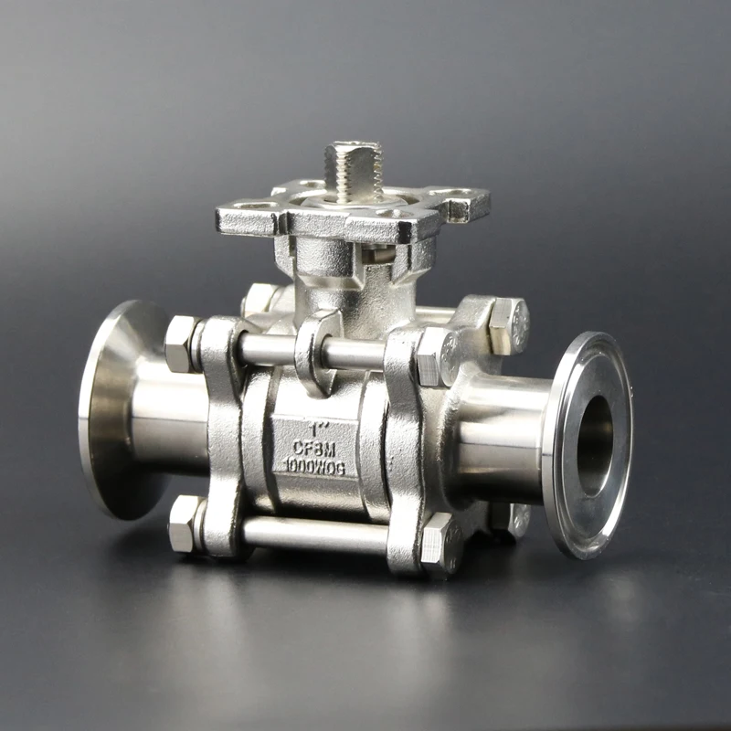 factory Outlet sanitary stainless steel 304/316 3pieces type ball valve pipe fittings for sale