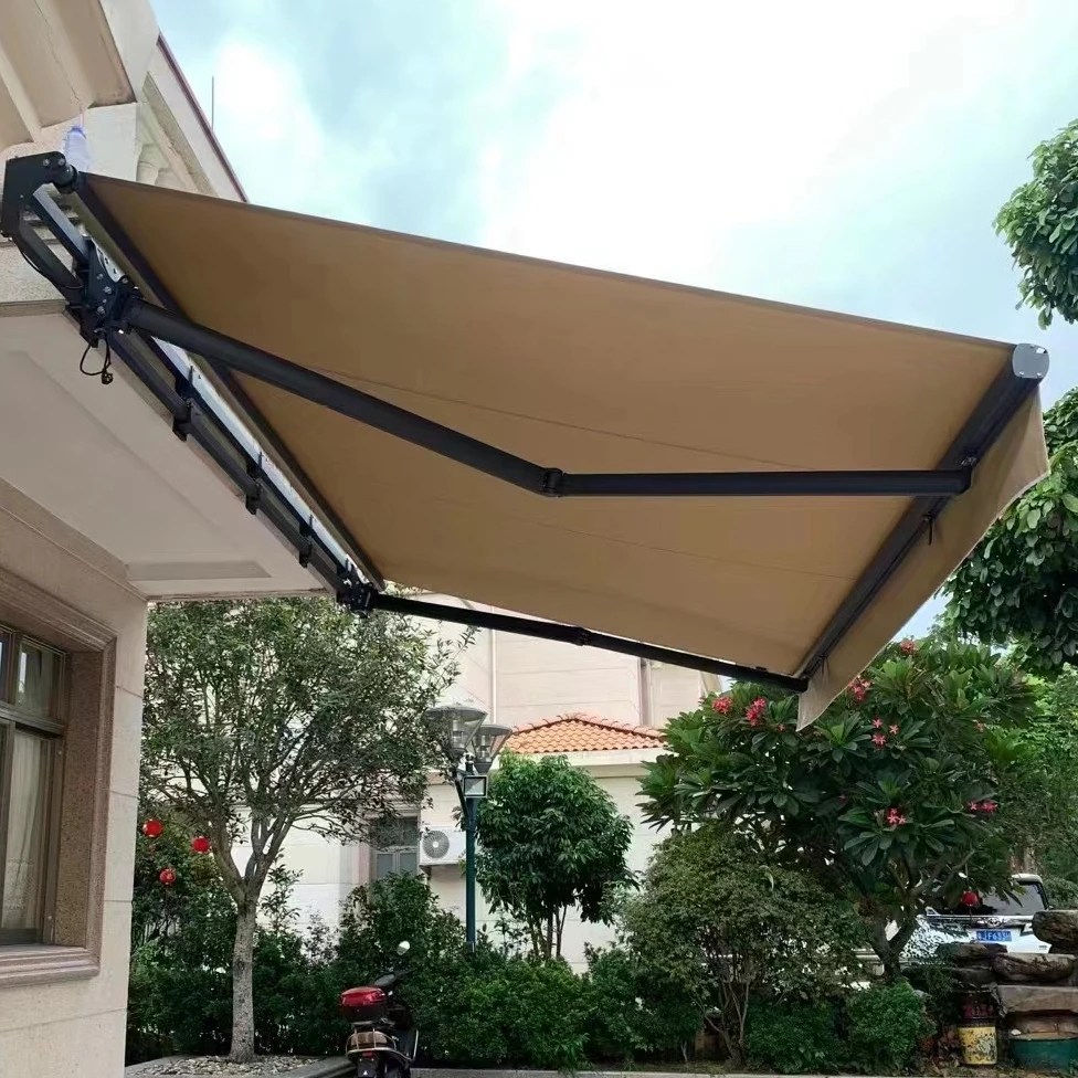 Outdoor Luxury Electric Customized Size Aluminum Awning Patio Awning Supplier Garden Big Size Retractable Awning Factory