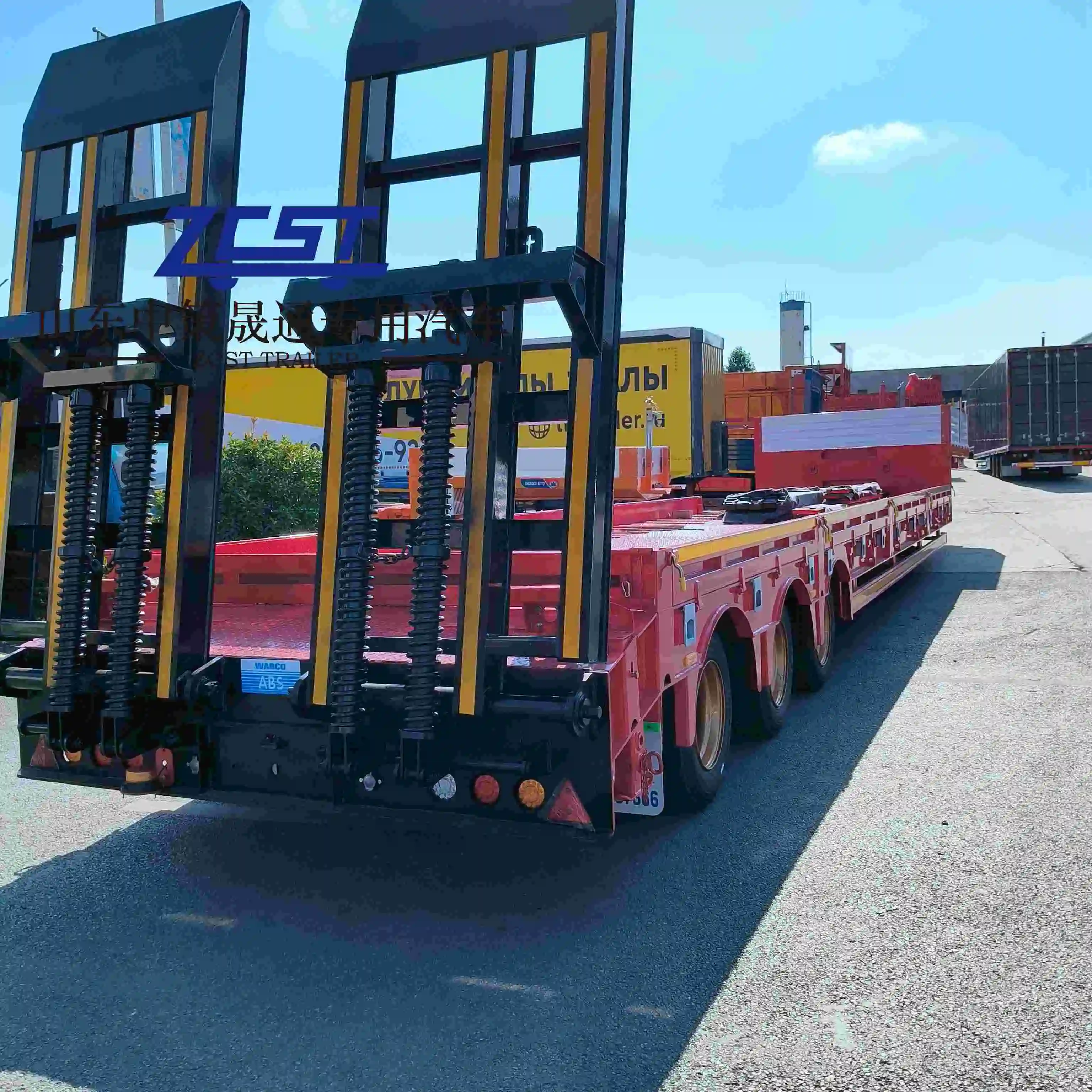 Heavy Duty Construction Lowbed Drop Deck Trailer 40ton 50ton 60ton Low Loader Truck Trailer