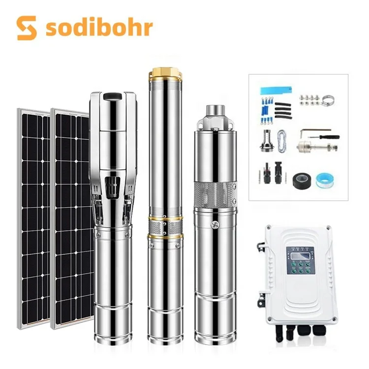 155m Head 1300 Watt Dc Borehole Solar Deep Well Pump With Plastic Impeller Solar Sewage Water Pump Used In Waste Water