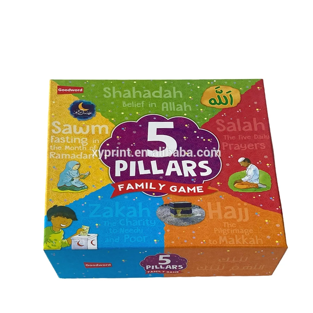 Набор игровой коробки на заказ с книгой в твердом переплете бумагой для игровых карт другими аксессуарами полноцветная печатная коробка детей