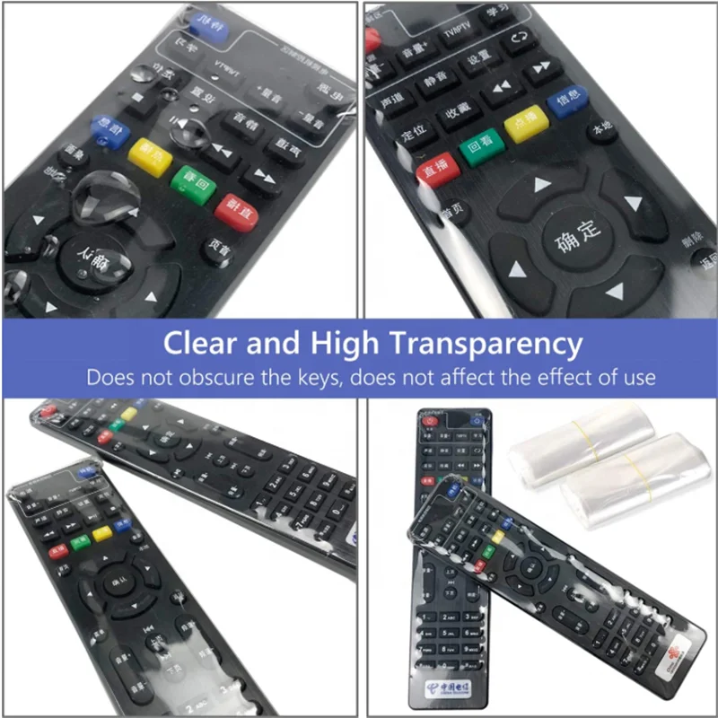 100 PCS Shrink Wrap Bags for TV Remote Control,2.7 x8 Inches Clear PVC Heat Shrink Protective Film, Dustproof and Water