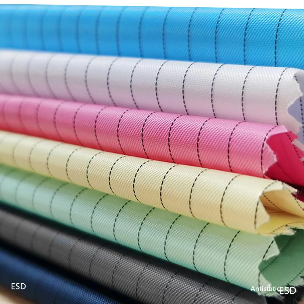 In Stock Fr Cotton Antistatic Grid And Anti Static Emf Protection Conductive Fabric