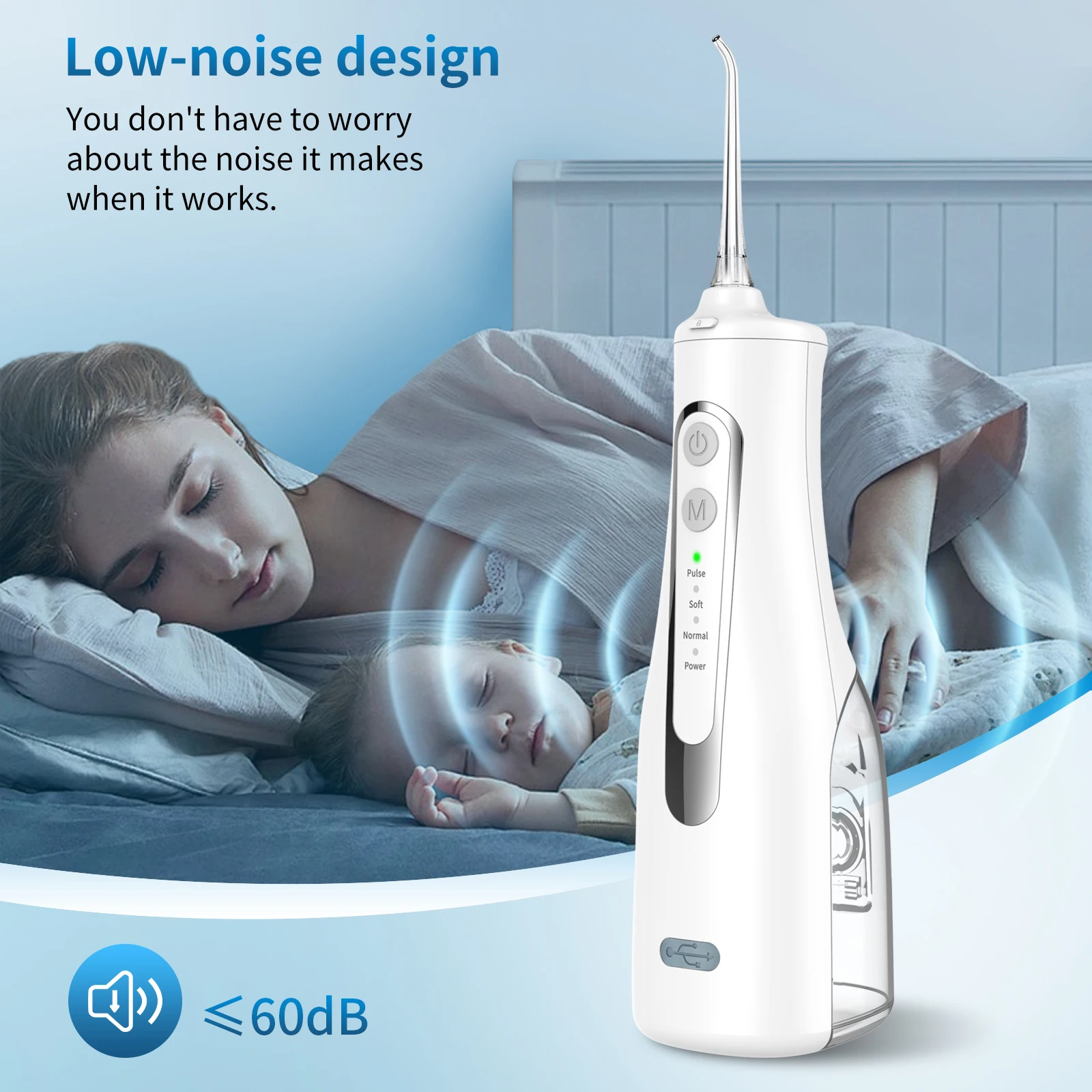 2024 New Products Wholesale IPX7 360 Rotation Electric Cordless Water Flosser For Teeth Cleaning