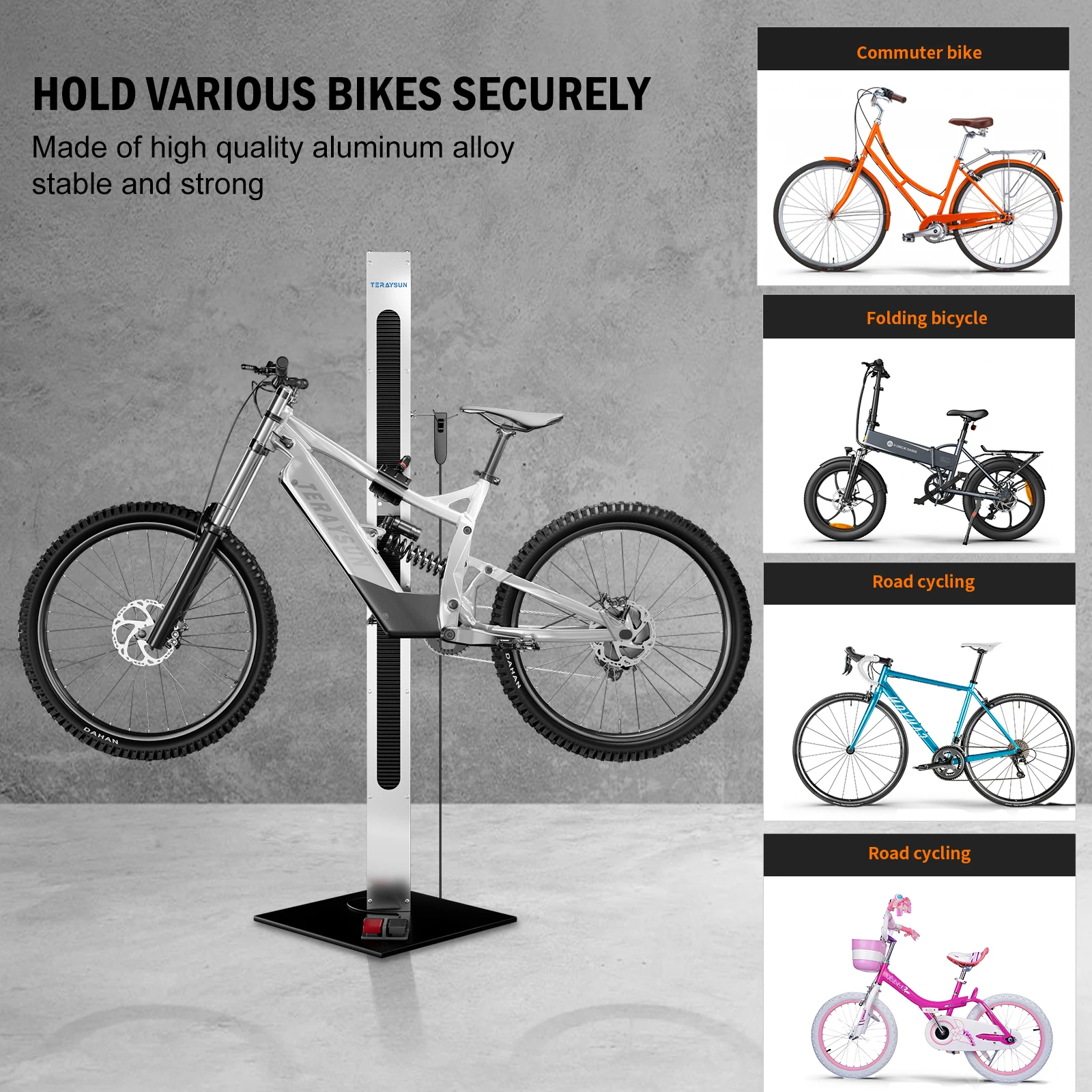 ZUKKA Bike Repair Stand With Motor Heavy Duty Chain Drive Repair Stand Workshop Maintenance Stand For E-Bikes