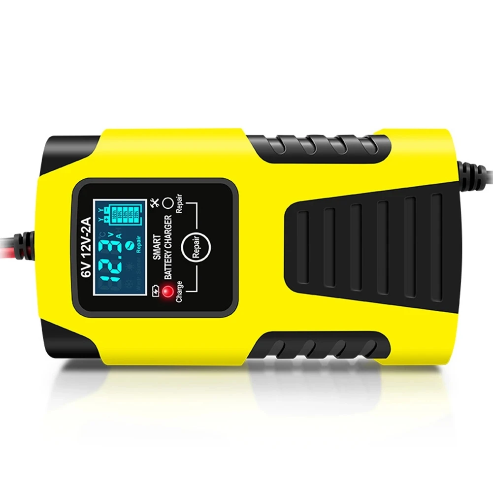 3 Stages Digital Display Smart Motorcycle Battery Chargers 6V 12V 2A Intelligent Fully Automatic Repair Charging for Wet GEL