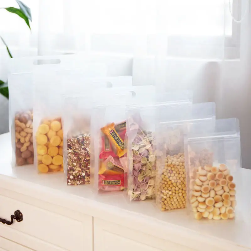 Eight side seal plastic dried food packaging bag with zipper and custom print