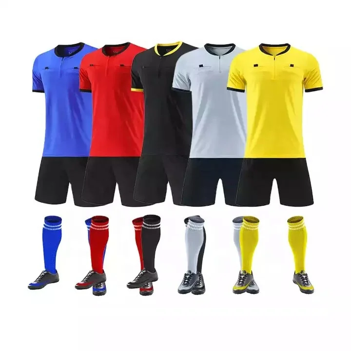 New Soccer Referee Uniforms Breathable Soccer Jersey Football Referee Jersey Set For Sale