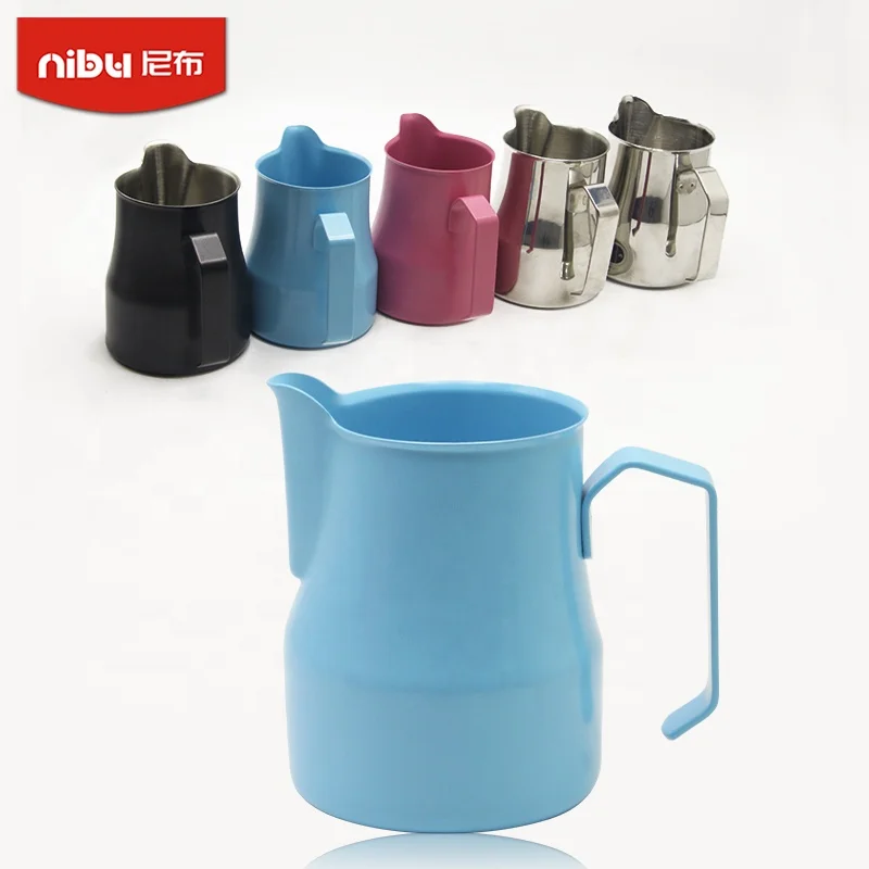 NIBU Stainless Steel Coffee Barista Latte Art Milk Frothing Jug Pitcher For Coffee Machine Measuring Cup