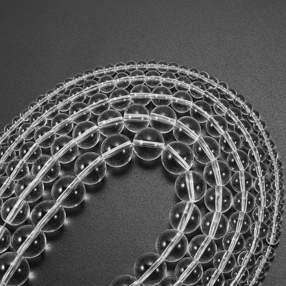 
4 6 8 10 12 mm Limpidity Transparency Glass Bead Round Loose Spacer Beads For Jewelry Making Findings DIY Bracelet Wholesale 