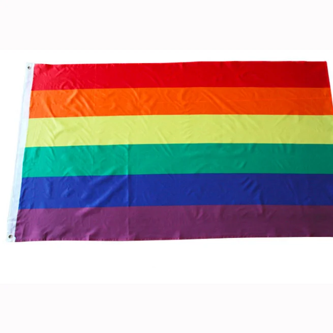 
Stock Flying 3x5ft Polyester Big Rainbow Lesbian LGBT Gay Pride Flag Hand Wholesale 