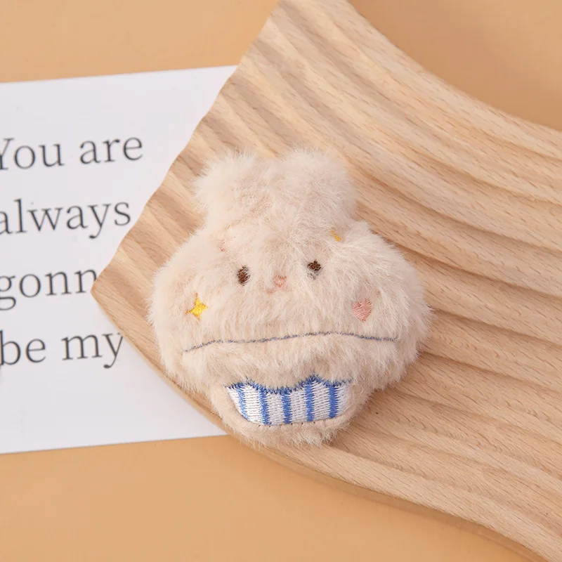 Colorful Rabbit Fur Cake Rabbit DIY Knitting Cartoon Keychain Pendant Plush Brooch Clothing Shoes Socks Accessories Material
