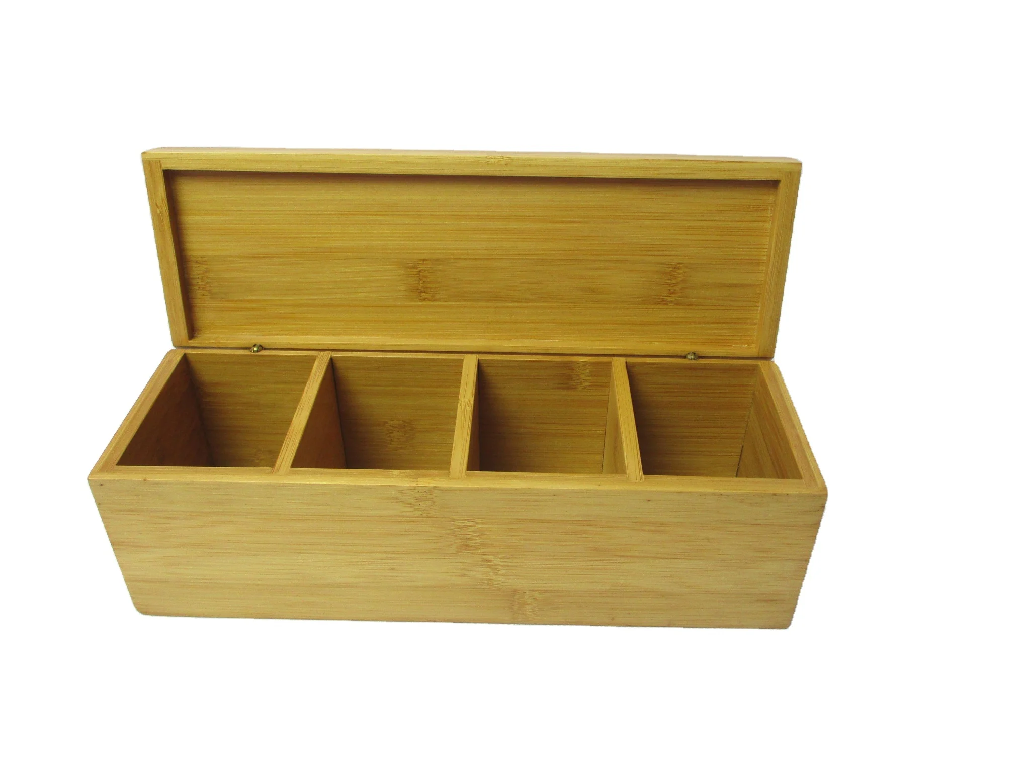 Corrosion-Resistant Wooden Storage Tea Box Promotional Bamboo Tea Box With 4 Slot