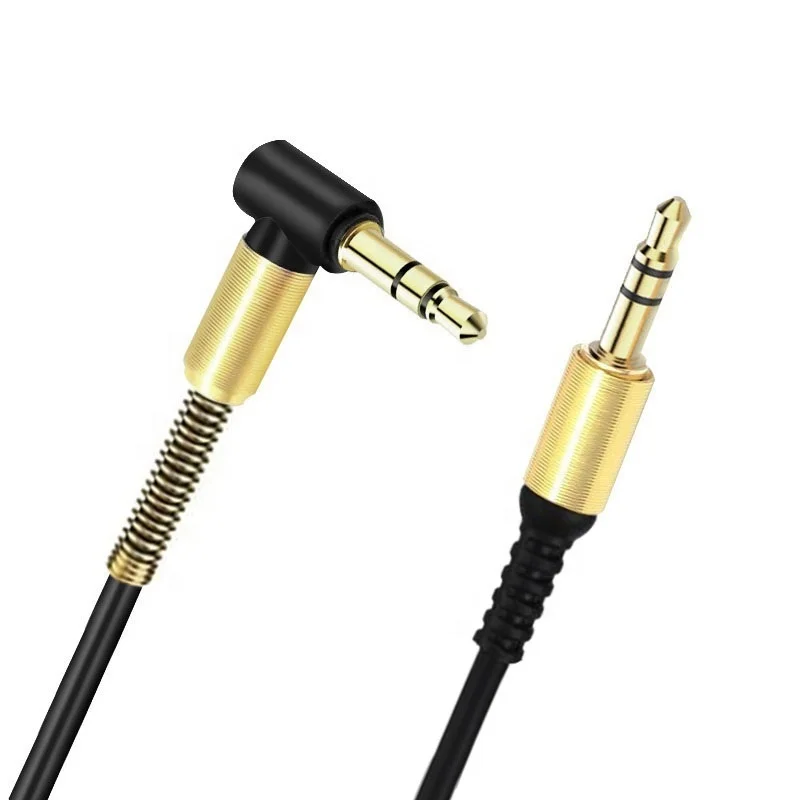 ALLOYSEED 3.5mm Jack Stereo Red/Black 1m Audio Cable Male to Male 90 Degree Right Angle Cable 3.5 jack Earphone Wire