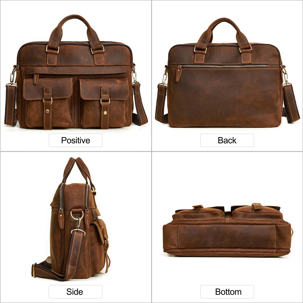 Genuine Leather Crossbody Shoulder Bag Men Handbags Laptop Bag Business Bags Cases Leather Men Briefcase For Office