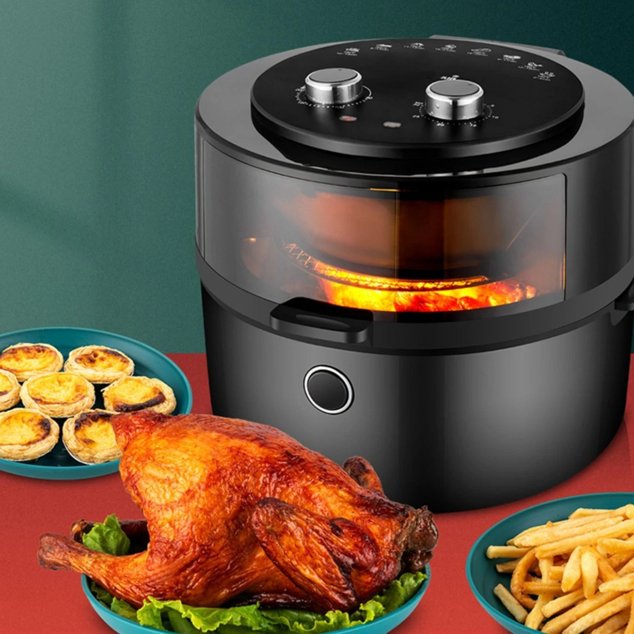 Hot Selling Digital LED Vision Air Fryer multifunctional new home oil free fryer large capacity oven