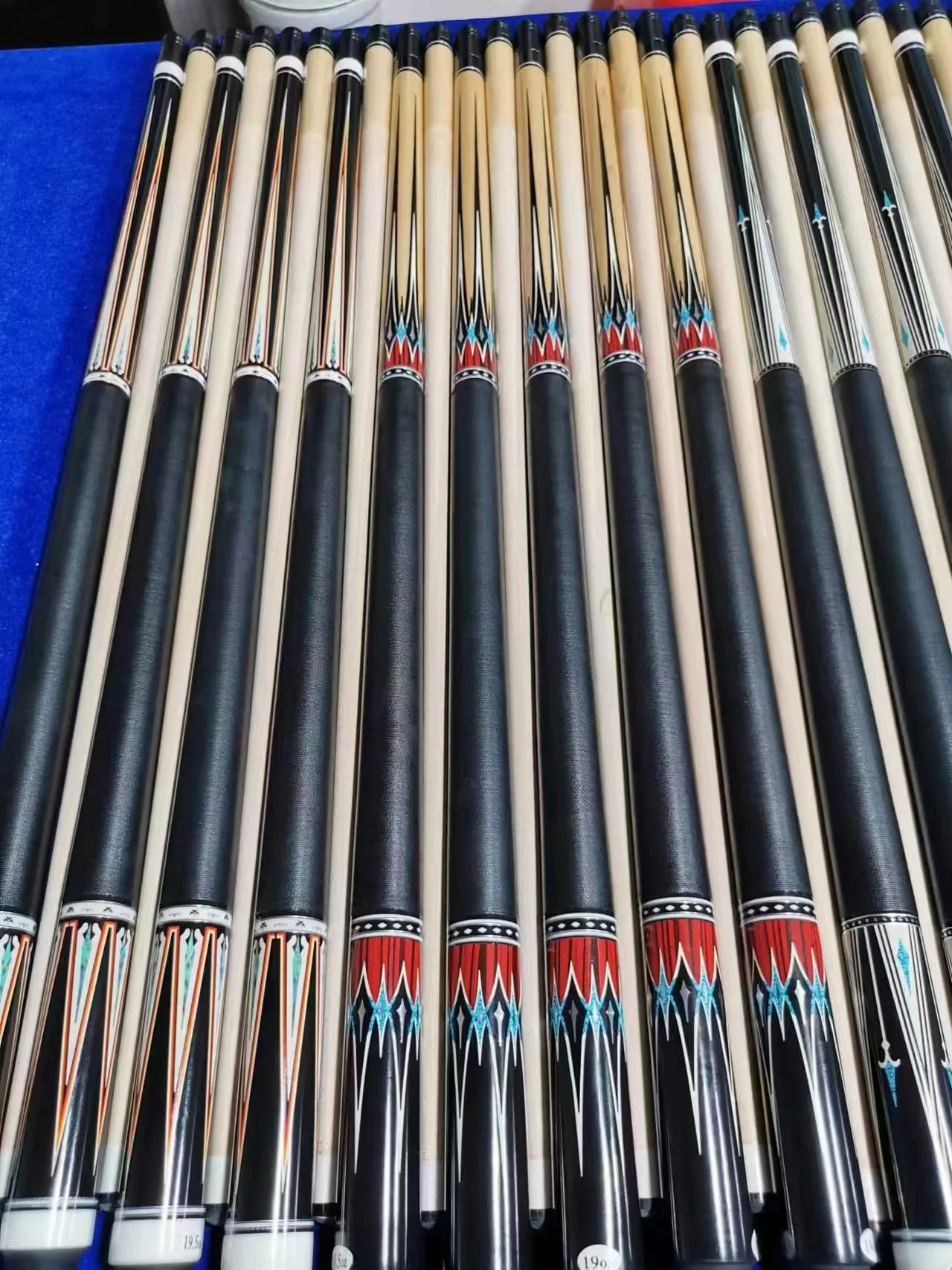 Inlay Billiard carom cue for korean carom stick square core butt laminated solid wood shaft  3/10-8 joint snooker cue