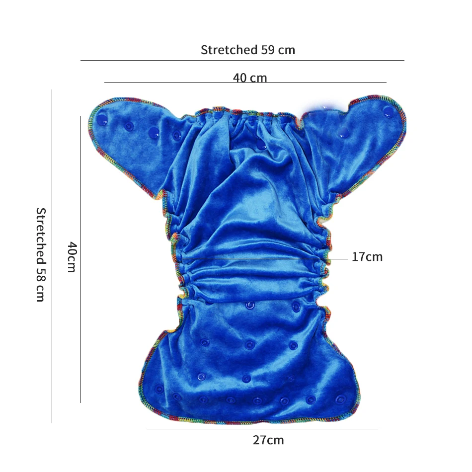 OEM Bamboo Velour fitted cloth diaper not waterproof, needs to work with diaper cover