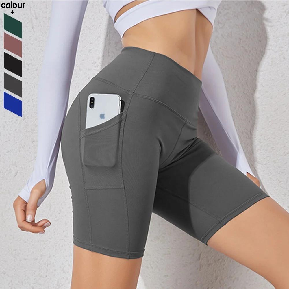 Best Selling Products 2020 In USA Amazon Women High Waist Workout Compression Yoga Shorts With Pocket Running Pants