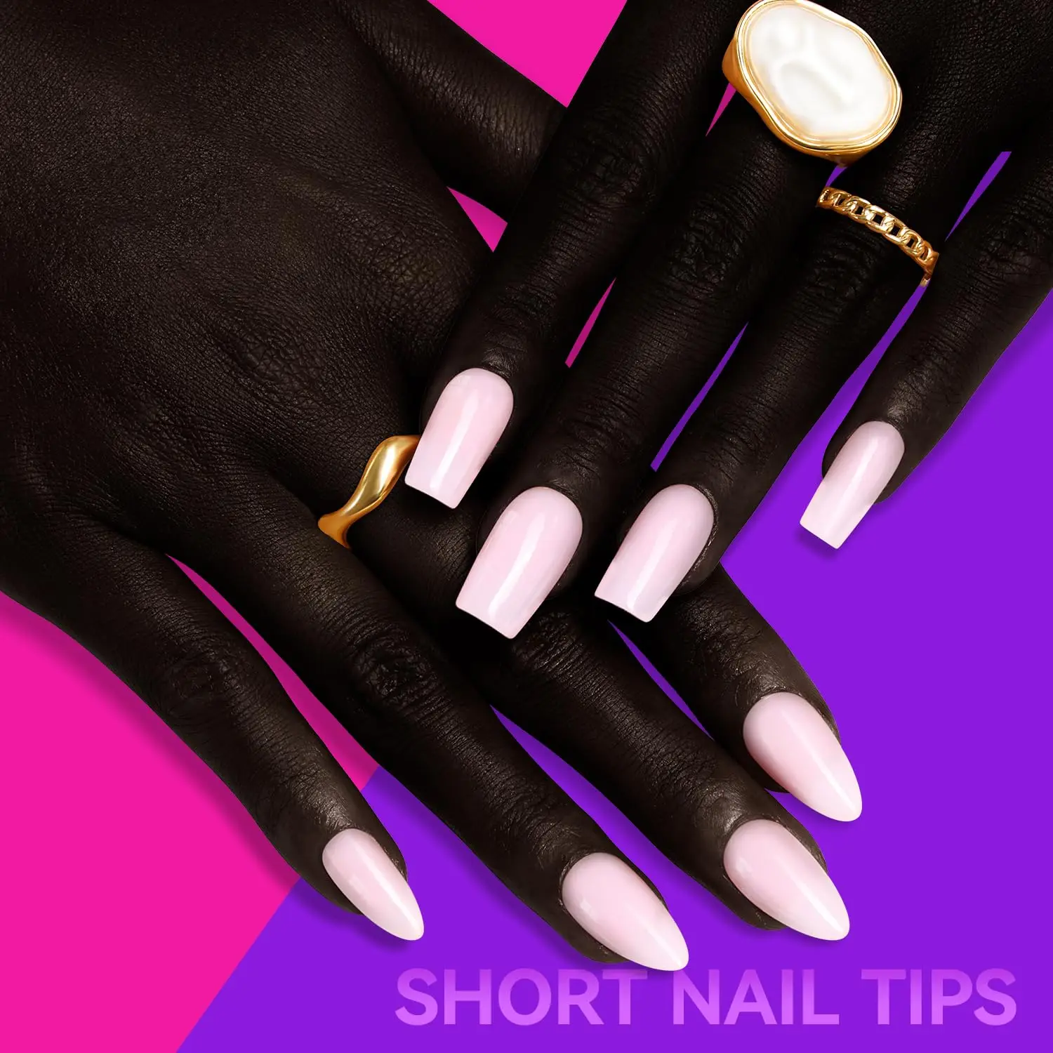 Portable packaging Gelike EC nail supplies 96Pcs Nude Pink Gel X Acrylic 4 in 1 artificial fingernails Tips Gel Nails