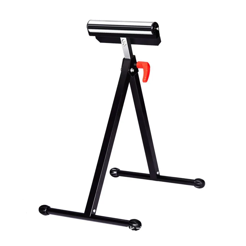 One-man operation 132 Lbs/60kg Load Capacity Height Adjustable 68-107cm roller pipe Wooden board support stand